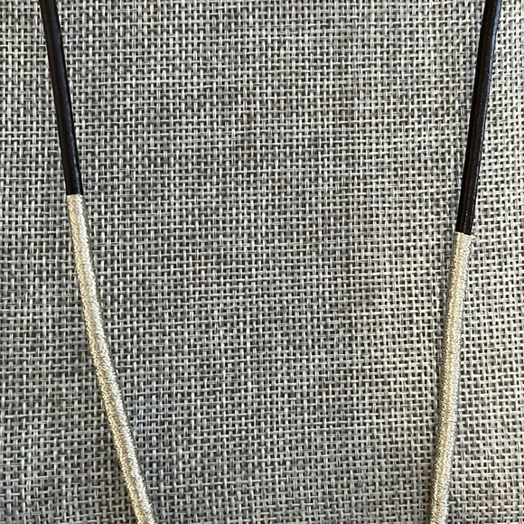 Long Gold Tassel Necklace Rope and Rubber Cord - Picture 3 of 5